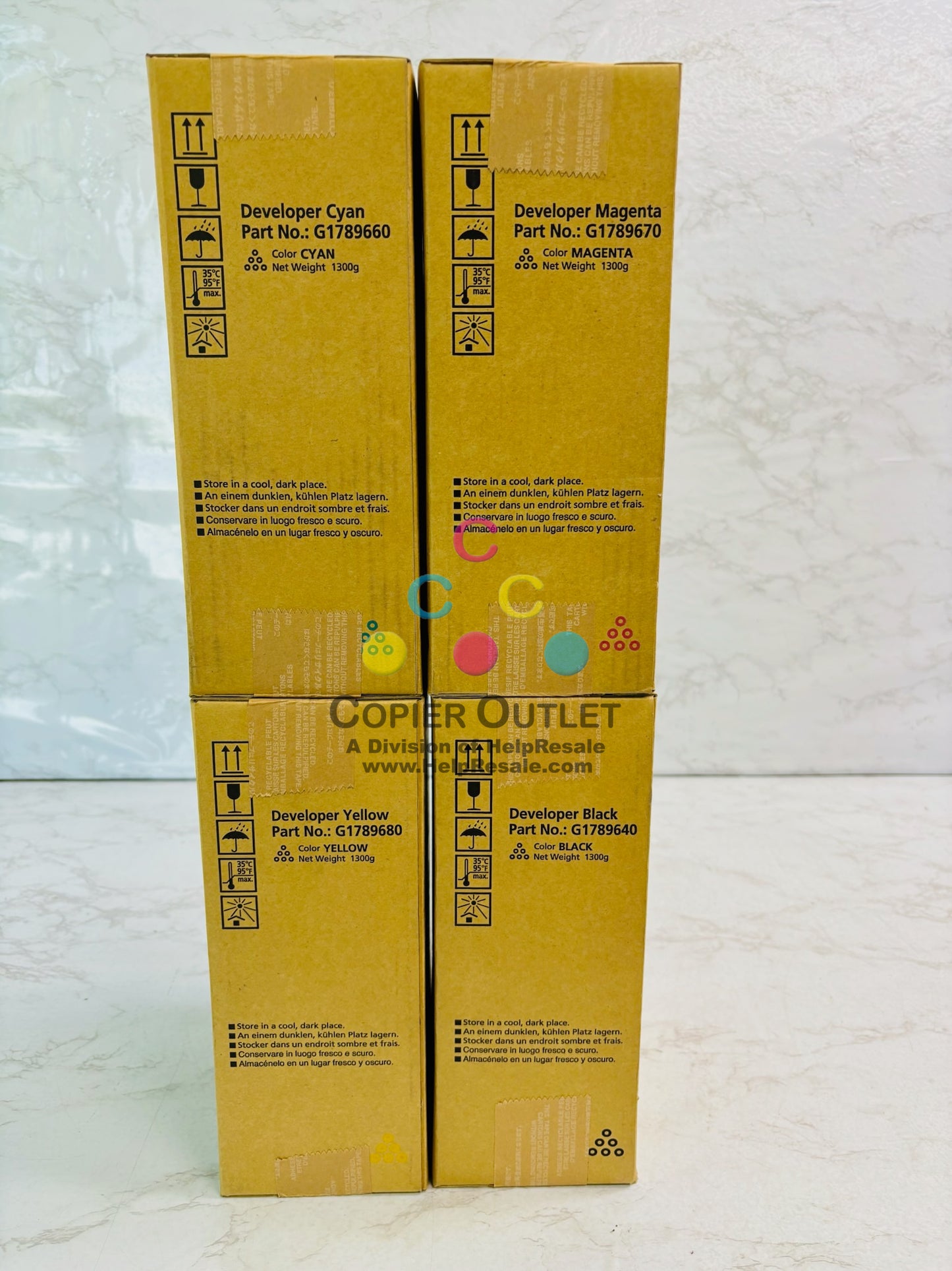 4 Genuine Ricoh Pro C720, C720S CMYK Toner G1789640, G1789660,G1789670,G1789680