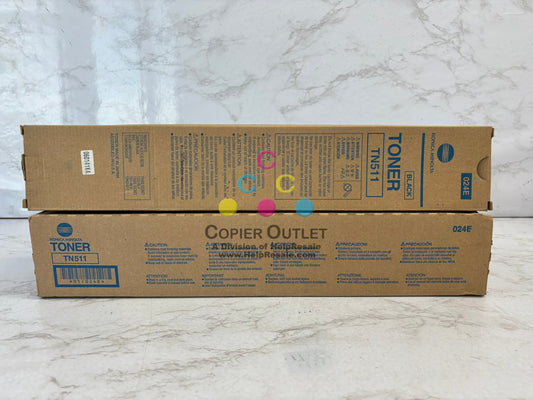 2 Genuine Konica TN511 Black Toner for BH 360 361 420 421 500 501 Same Day Ship