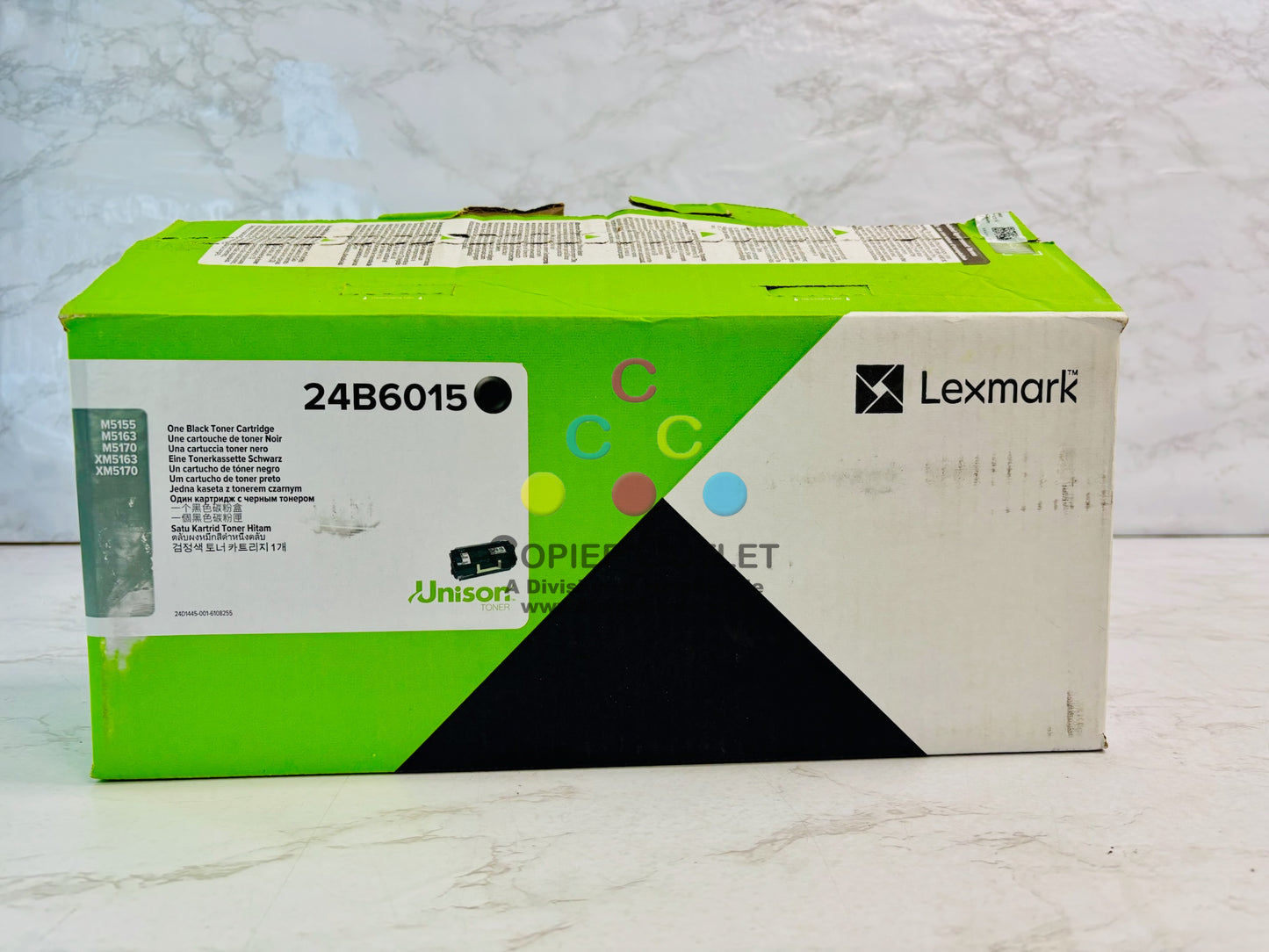 Open Genuine Lexmark M5155, M5163, M5170 Black Toner 24B6015