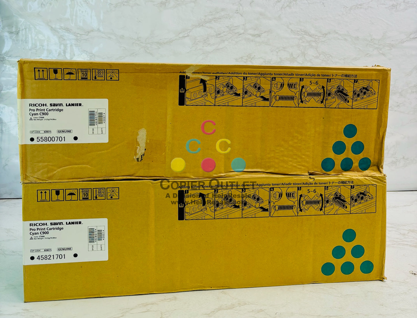 2 Genuine Ricoh Pro C720, C720S Cyan Toner Cartridge 828075