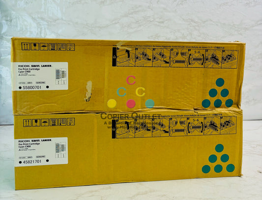 2 Genuine Ricoh Pro C720, C720S Cyan Toner Cartridge 828075