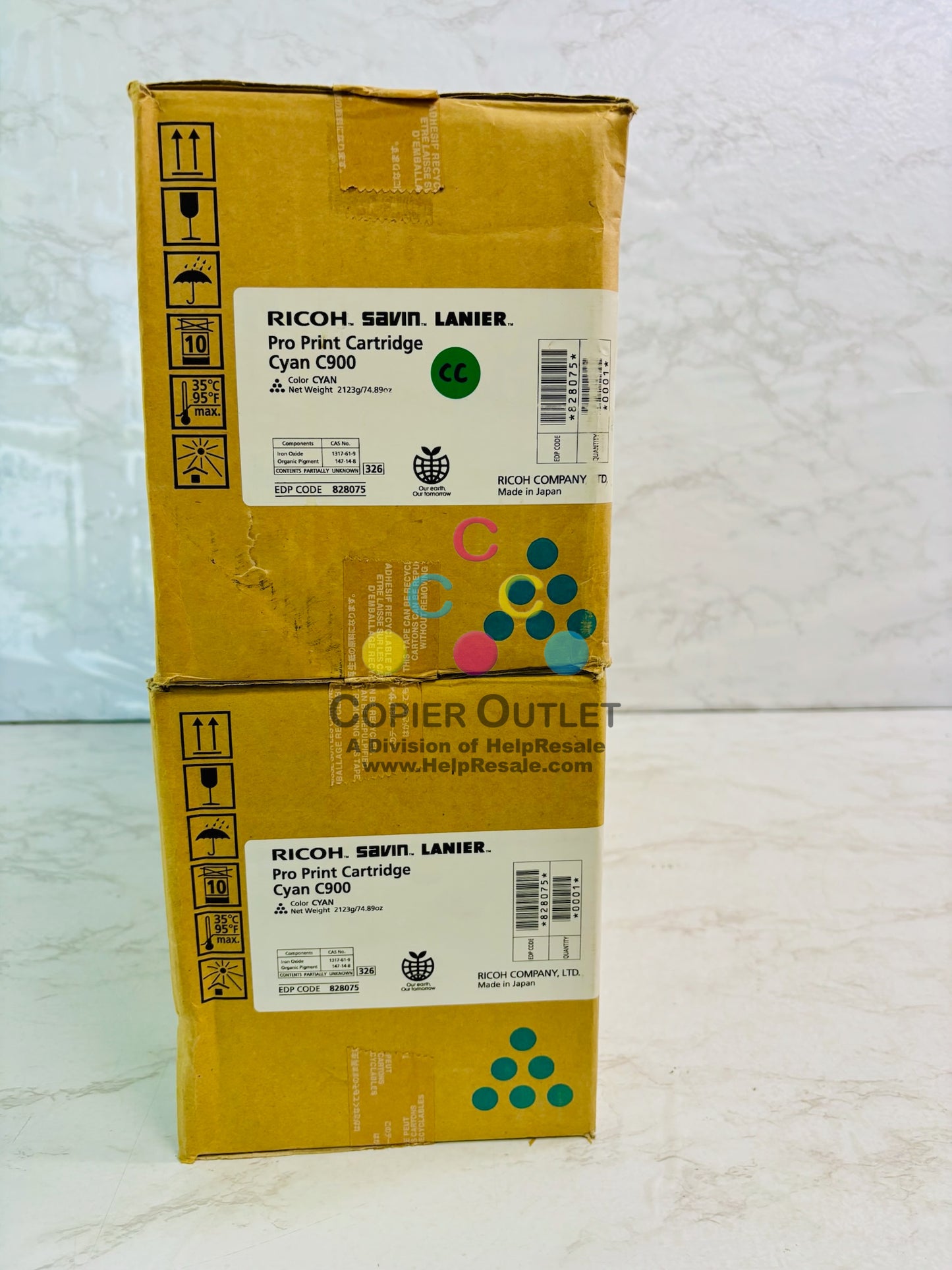 2 Genuine Ricoh Pro C720, C720S Cyan Toner Cartridge 828075