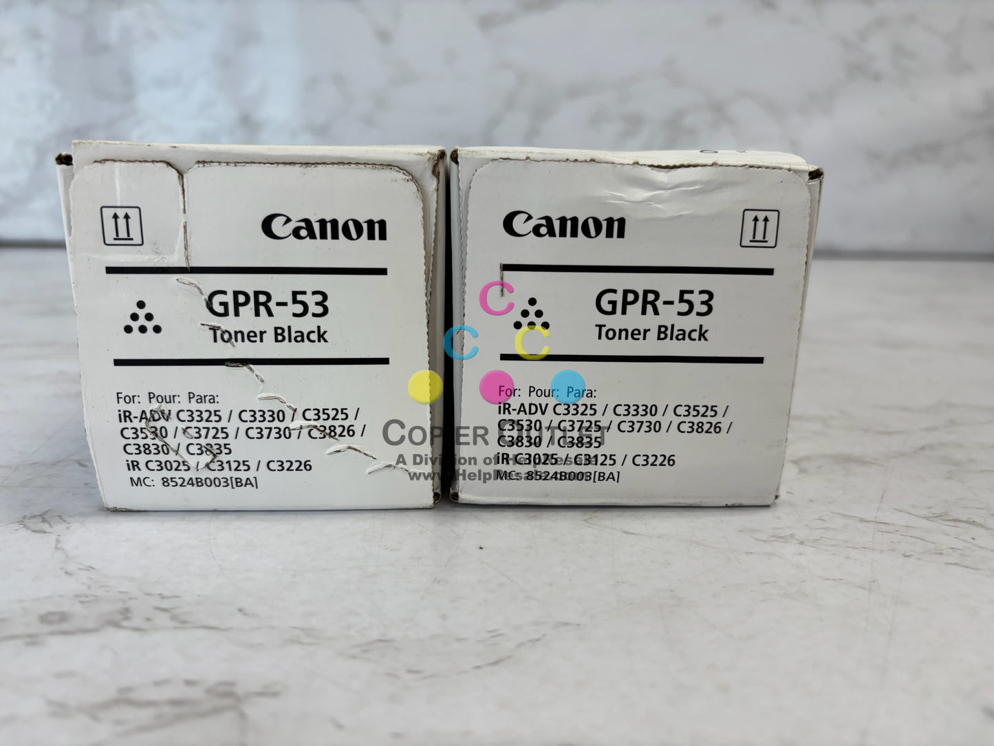 2 Genuine Canon iR C3325,C3330,C3525 GPR-53 , GPR53 Black Toners 8524B003AA
