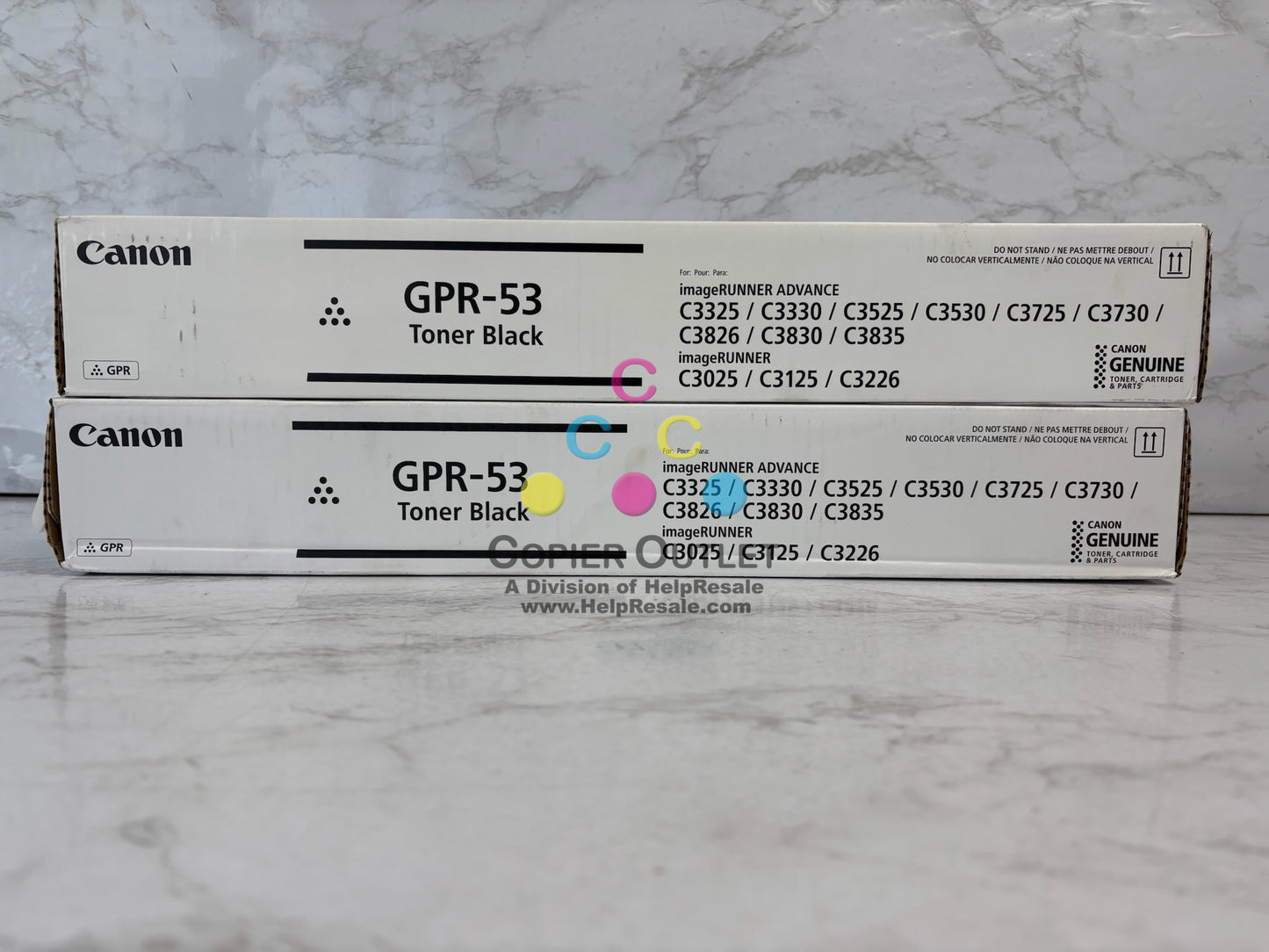 2 Genuine Canon iR C3325,C3330,C3525 GPR-53 , GPR53 Black Toners 8524B003AA