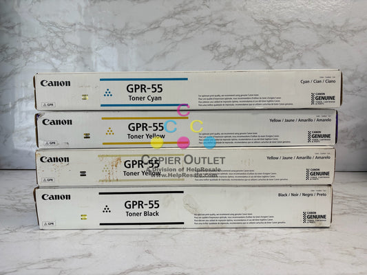 4 Genuine Canon iRAC5535i,C5540i,C5550 Cyan, Yel & Black Toners GPR-55 CYYK Toners