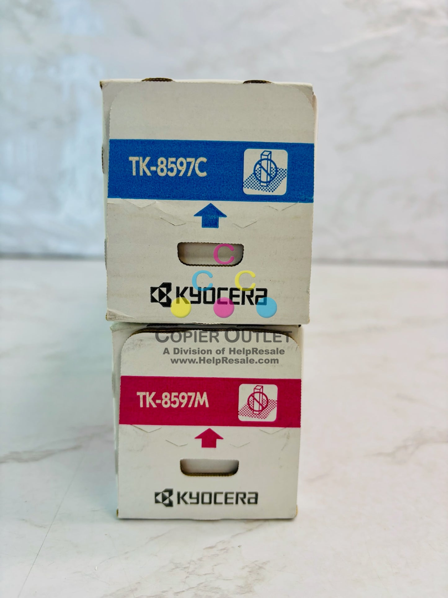 2 Genuine Kyocera TASKalfa MZ4001ci, MZ5001ci Cyan & Magenta Toner TK-8597,TK8597