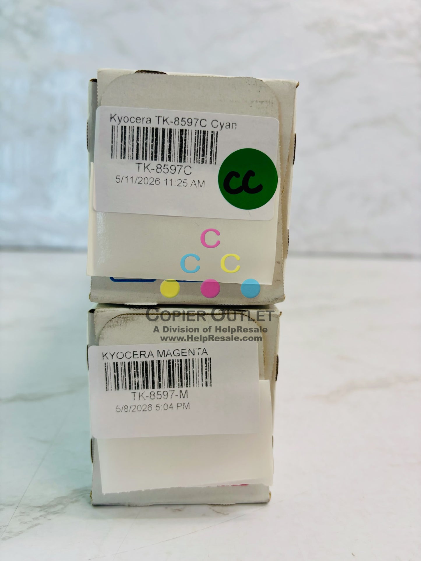 2 Genuine Kyocera TASKalfa MZ4001ci, MZ5001ci Cyan & Magenta Toner TK-8597,TK8597