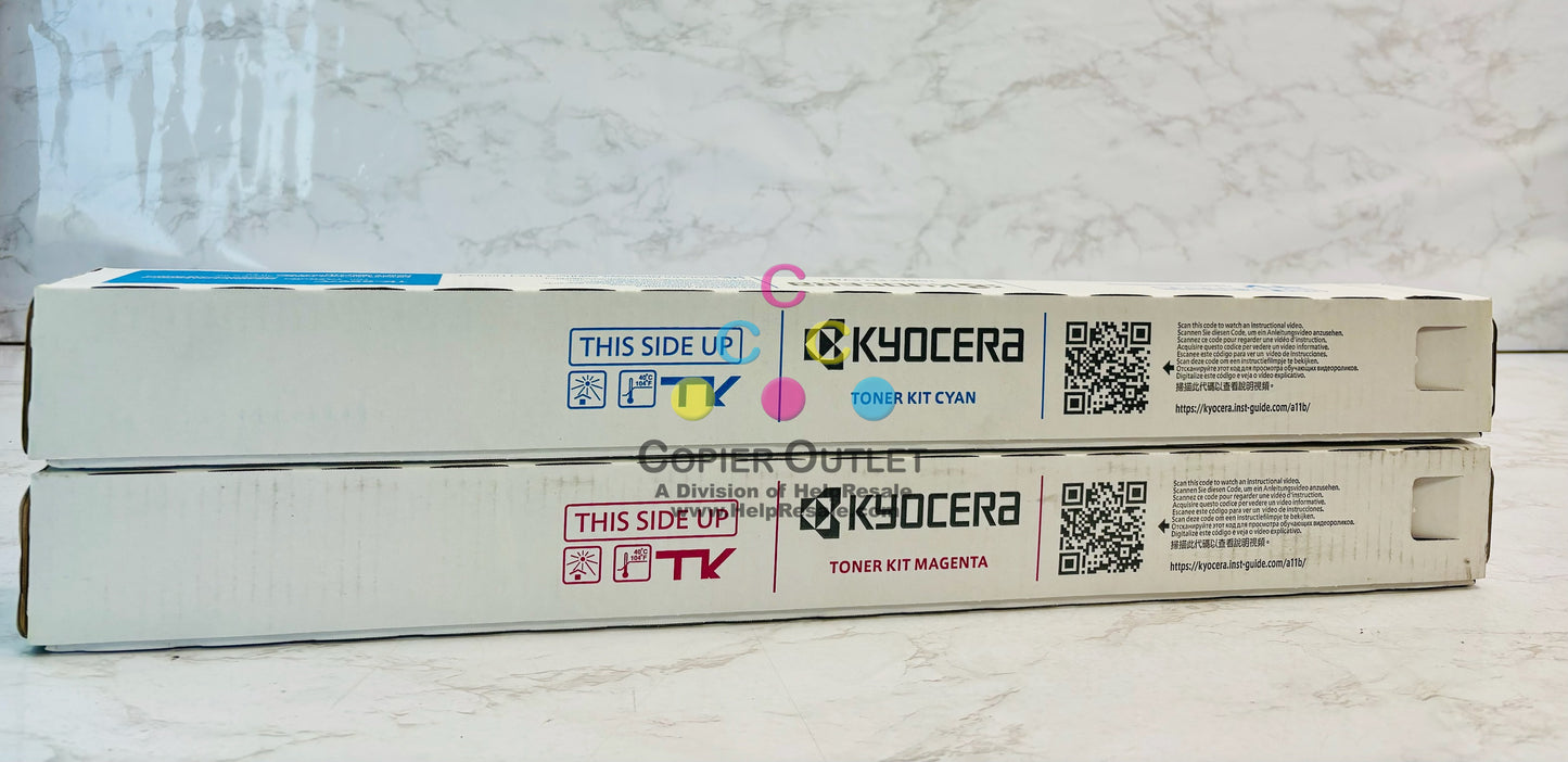 2 Genuine Kyocera TASKalfa MZ4001ci, MZ5001ci Cyan & Magenta Toner TK-8597,TK8597