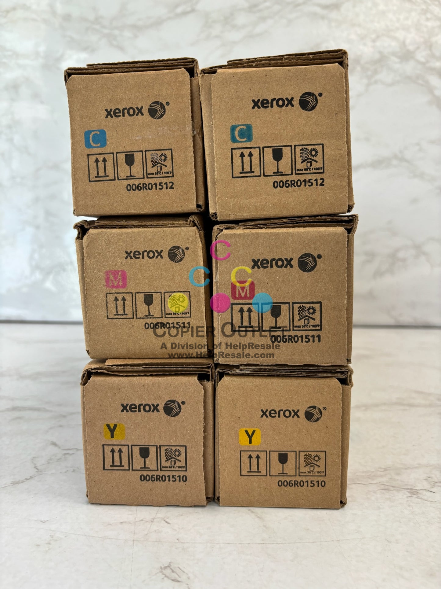 6 Genuine Xerox WC 7525, 7530 AltaLink C8030, C8035 Color 006R01510,11,12 CMY Toners