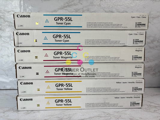 6 Genuine Canon iRADV C5535,C5540,C5550,C5560,C5750 CMY Toners GPR-55L