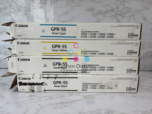 4 Open Genuine Canon iRA C5540i,C5550 Cyan, Yel & Black Toners GPR-55 CYKK