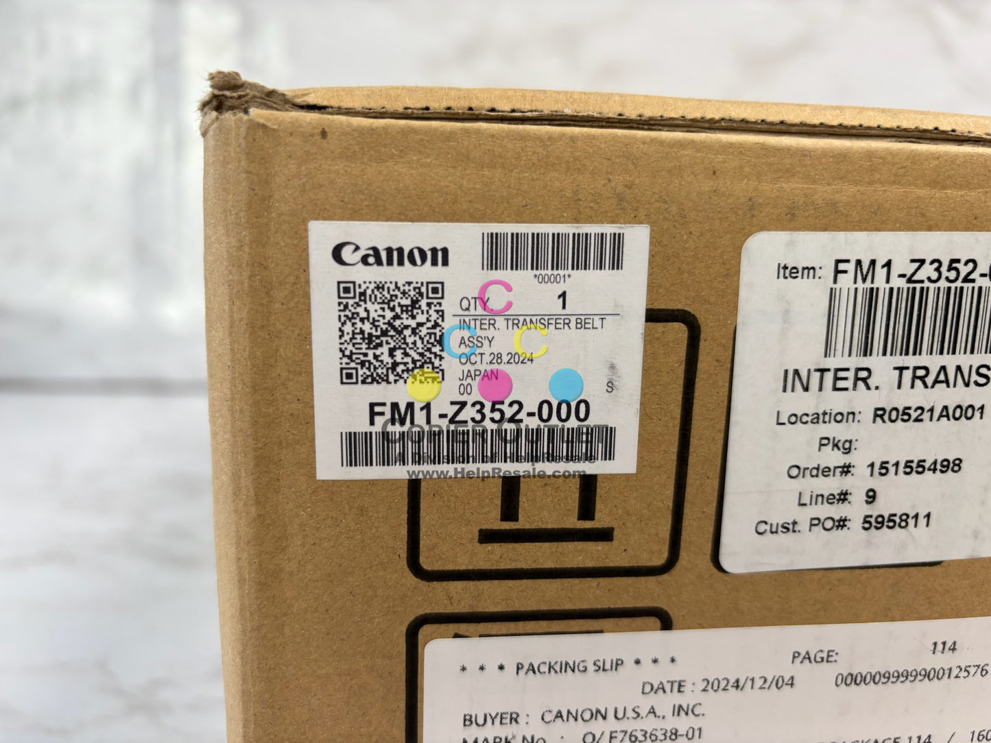 Genuine Canon MF810Cdn Inter Transfer Belt Assembly ITB FM1-Z352-000, FM1Z352000