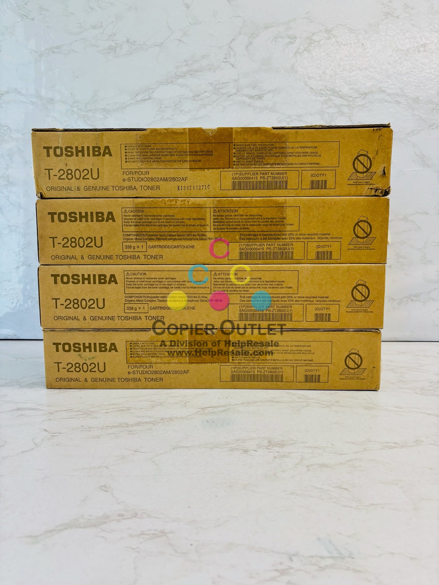 4 Genuine Toshiba e-STUDIO 2802AM,2802AF Black Toner T-2802U