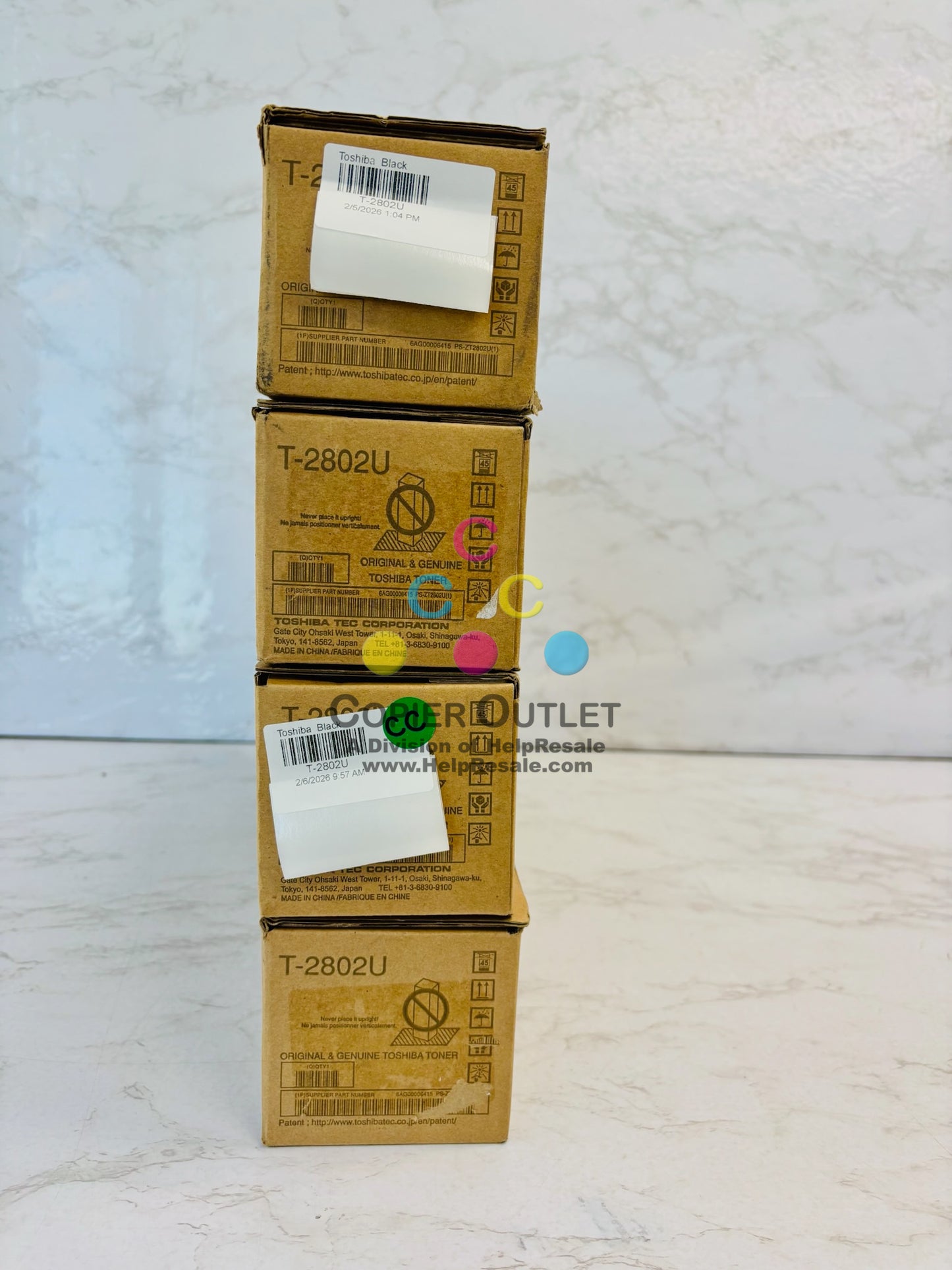 4 Genuine Toshiba e-STUDIO 2802AM,2802AF Black Toner T-2802U