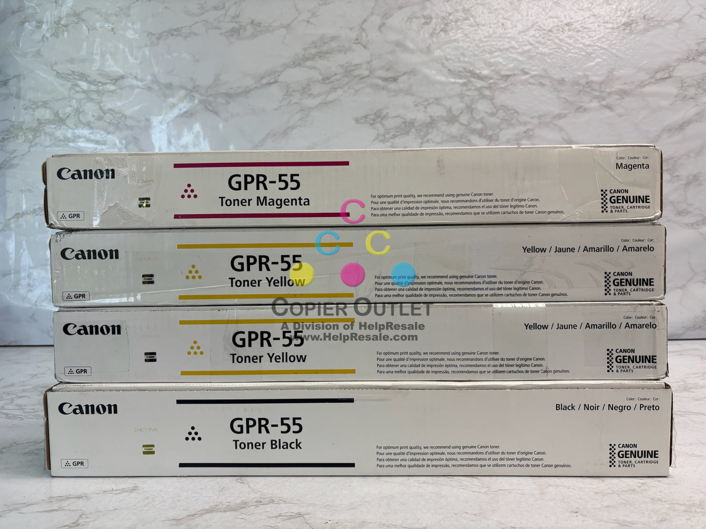 4 Cosmetic Genuine Canon IRA C5535,C5540,C5550,C5560 GPR-55, GPR55 MYYK Toners