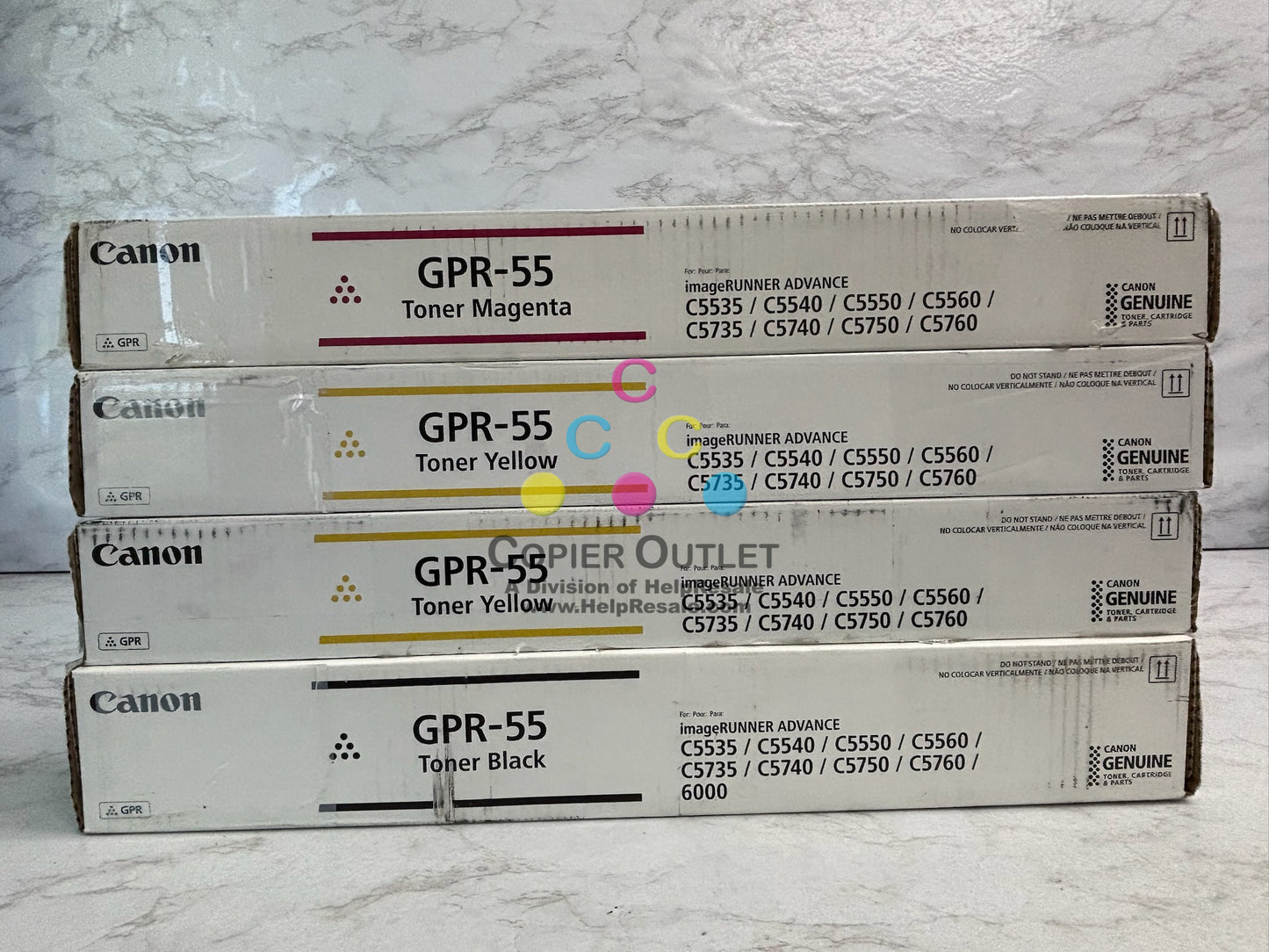 4 Cosmetic Genuine Canon IRA C5535,C5540,C5550,C5560 GPR-55, GPR55 MYYK Toners