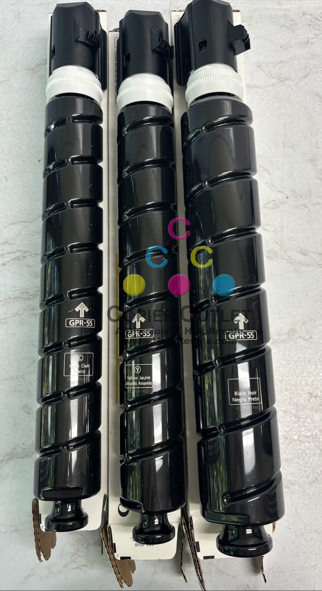 3 Open Genuine Canon IRA C5535,C5540,C5550,C5560 GPR-55, GPR55 CYK Toners