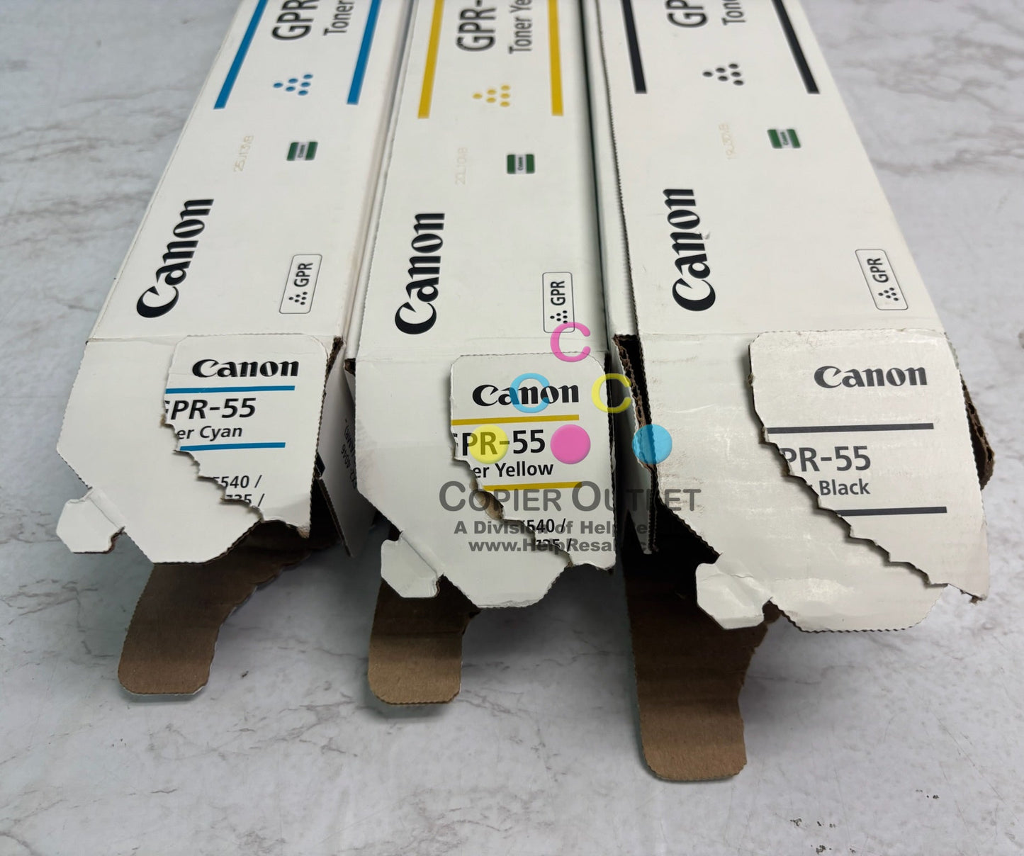 3 Open Genuine Canon IRA C5535,C5540,C5550,C5560 GPR-55, GPR55 CYK Toners