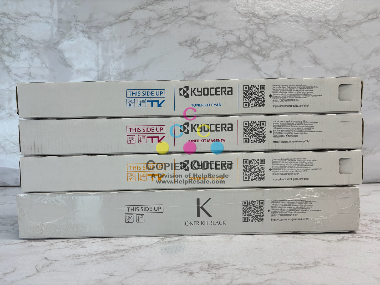 4 Genuine Kyocera TASKalfa 3552ci, 3553ci, 4052ci TK-8527 CMY & TK-8529K Toners