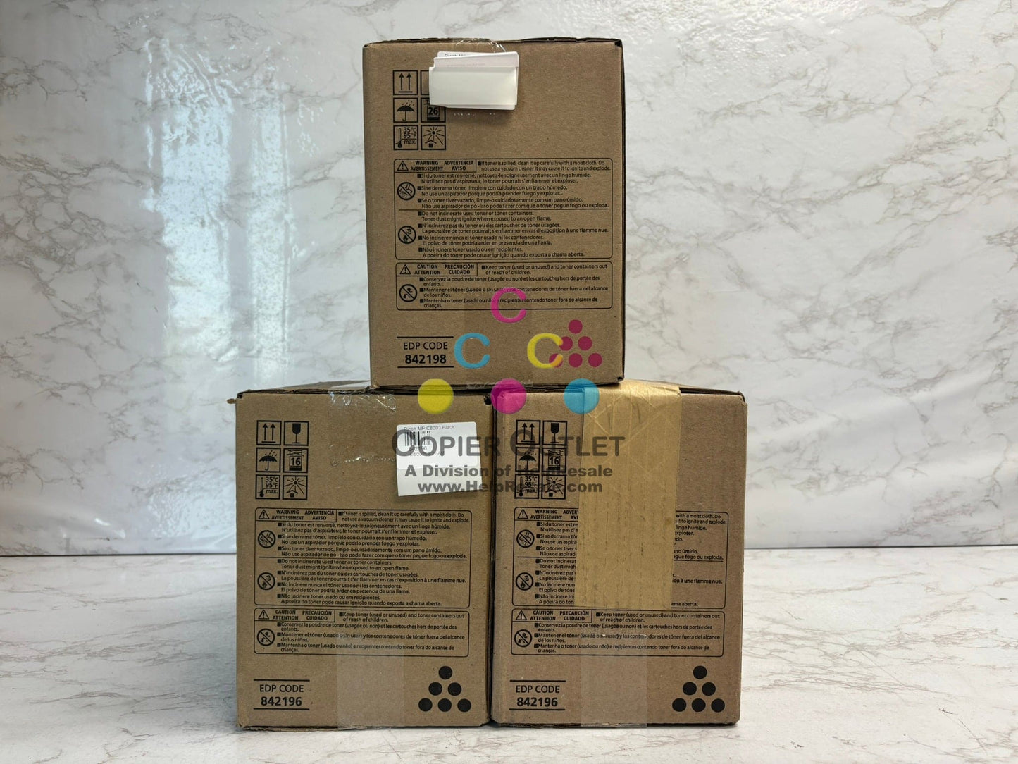 3 OEM Ricoh MP C8003,C6500,C8000,C6503 Magenta & Black Toners 842196, 842198