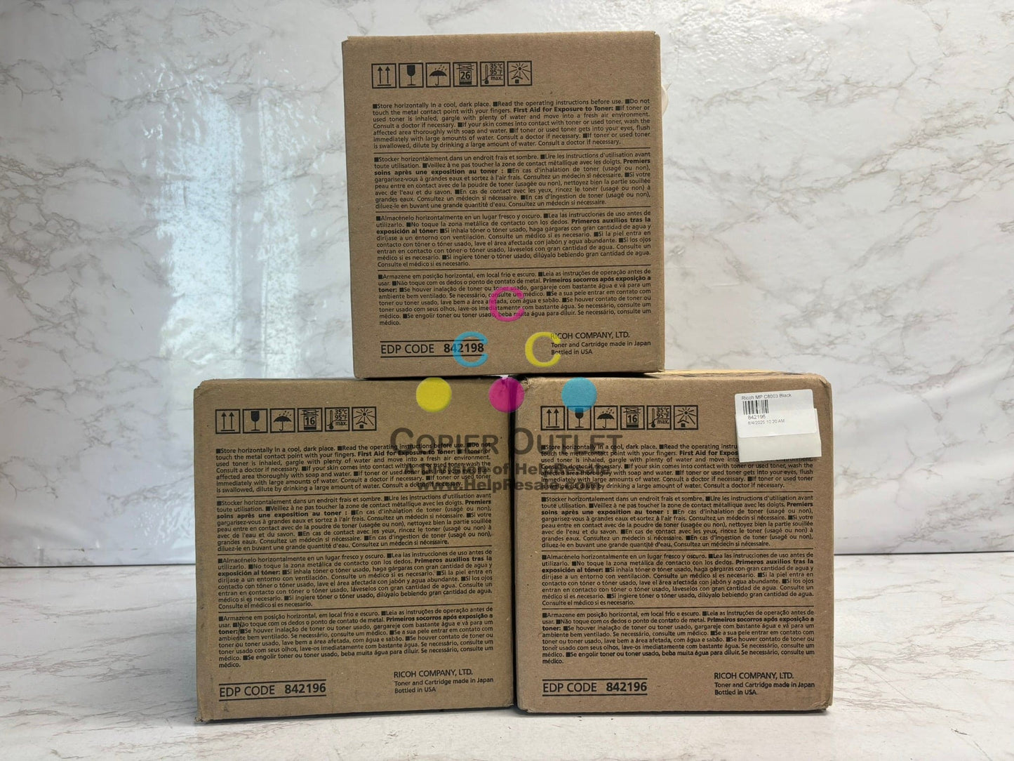 3 OEM Ricoh MP C8003,C6500,C8000,C6503 Magenta & Black Toners 842196, 842198