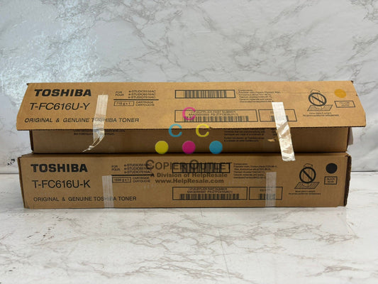 2 Genuine Toshiba eSTUDIO 5516AC,6516AC,7516AC YK Toners T-FC616U-Y, T-FC616U-K