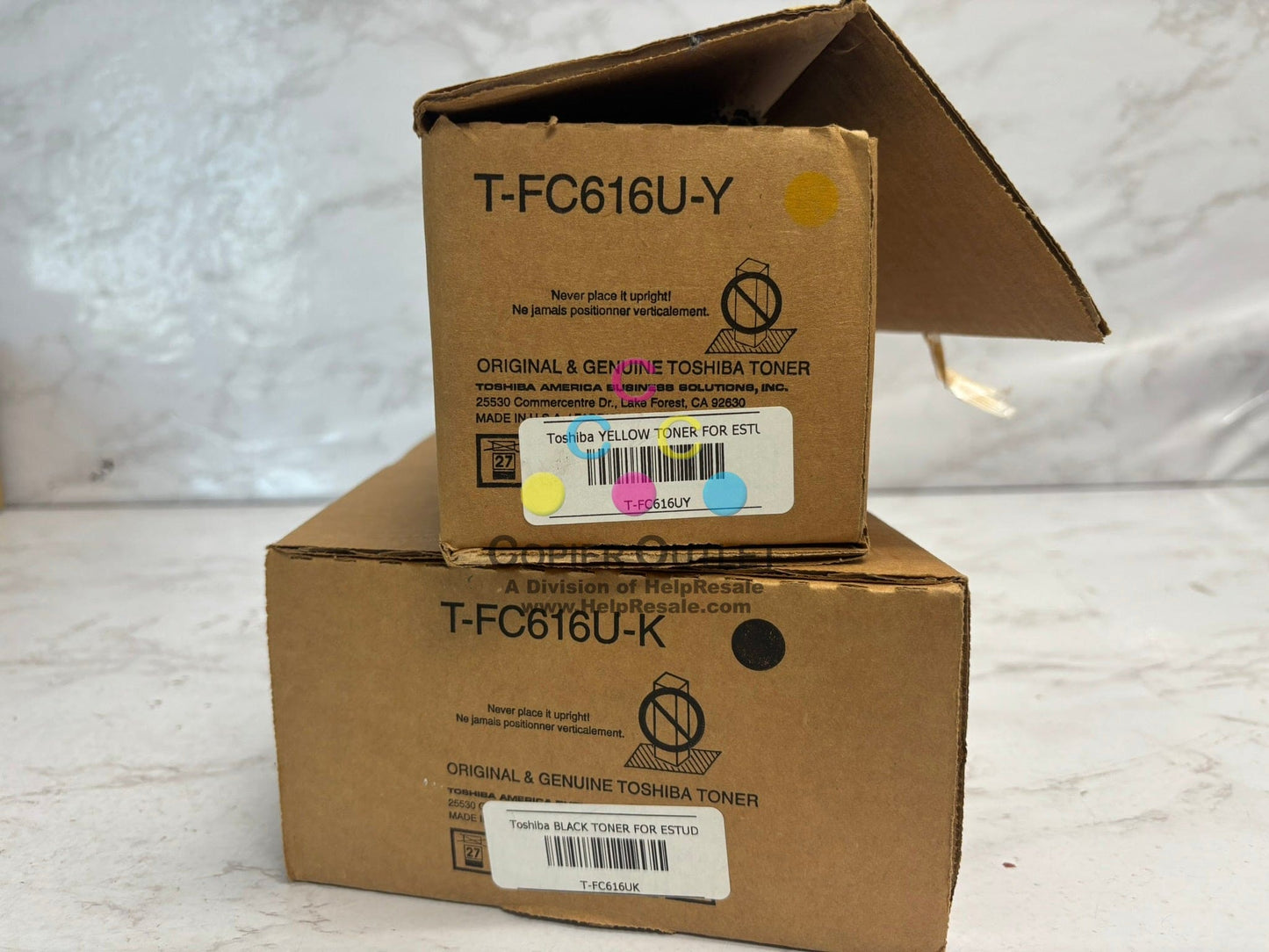 2 Genuine Toshiba eSTUDIO 5516AC,6516AC,7516AC YK Toners T-FC616U-Y, T-FC616U-K