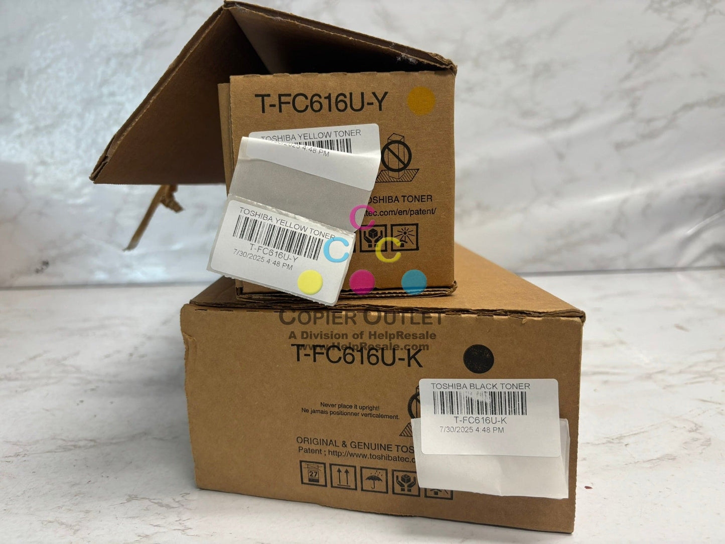 2 Genuine Toshiba eSTUDIO 5516AC,6516AC,7516AC YK Toners T-FC616U-Y, T-FC616U-K
