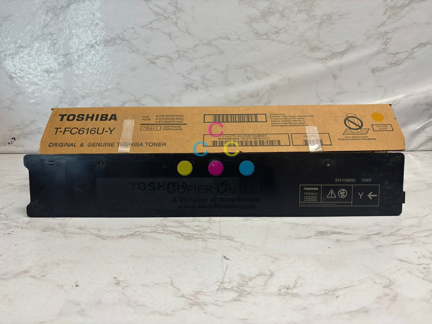 2 Genuine Toshiba eSTUDIO 5516AC,6516AC,7516AC YK Toners T-FC616U-Y, T-FC616U-K