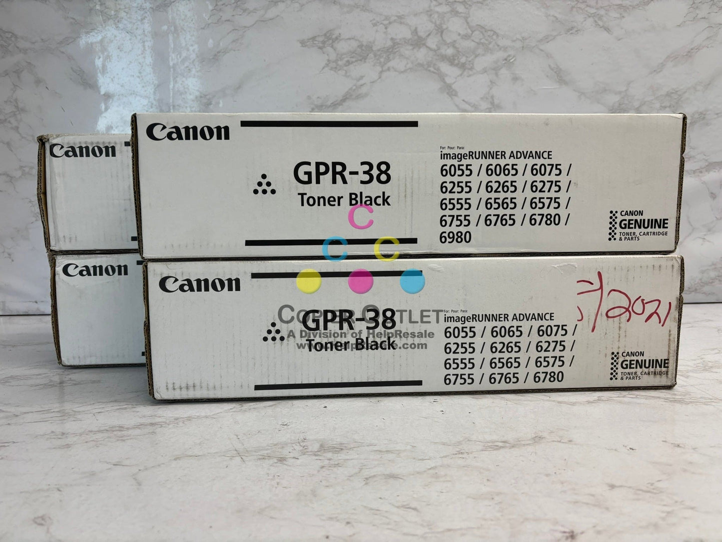 4 Genuine Canon IRA 6055,6065,6275,6555i Black Toners GPR-38, GPR38 (3766B003)