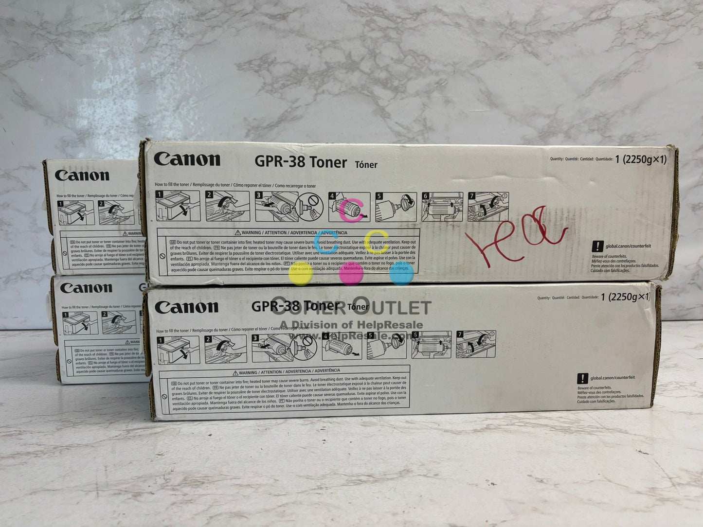 4 Genuine Canon IRA 6055,6065,6275,6555i Black Toners GPR-38, GPR38 (3766B003)