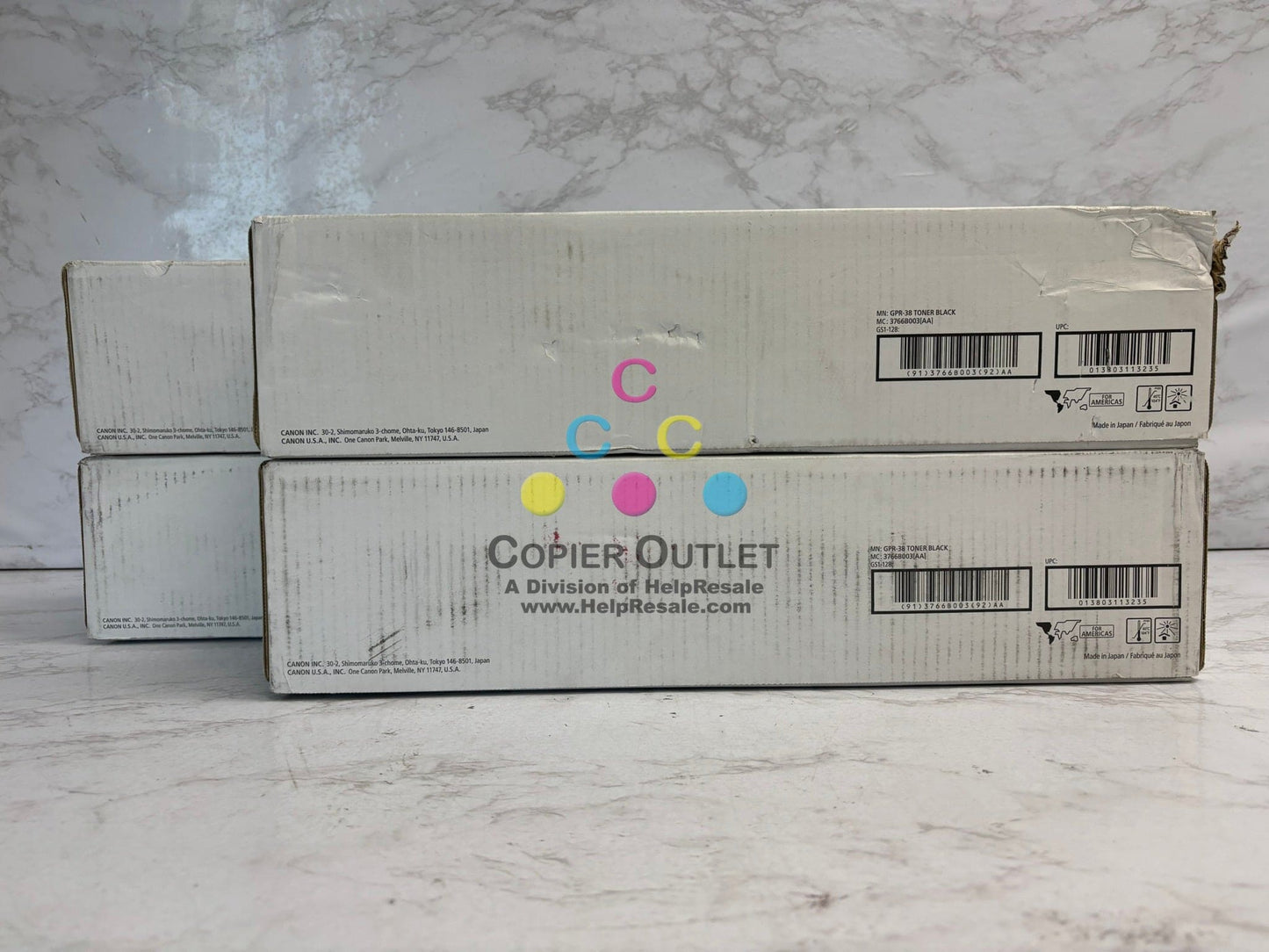 4 Genuine Canon IRA 6055,6065,6275,6555i Black Toners GPR-38, GPR38 (3766B003)