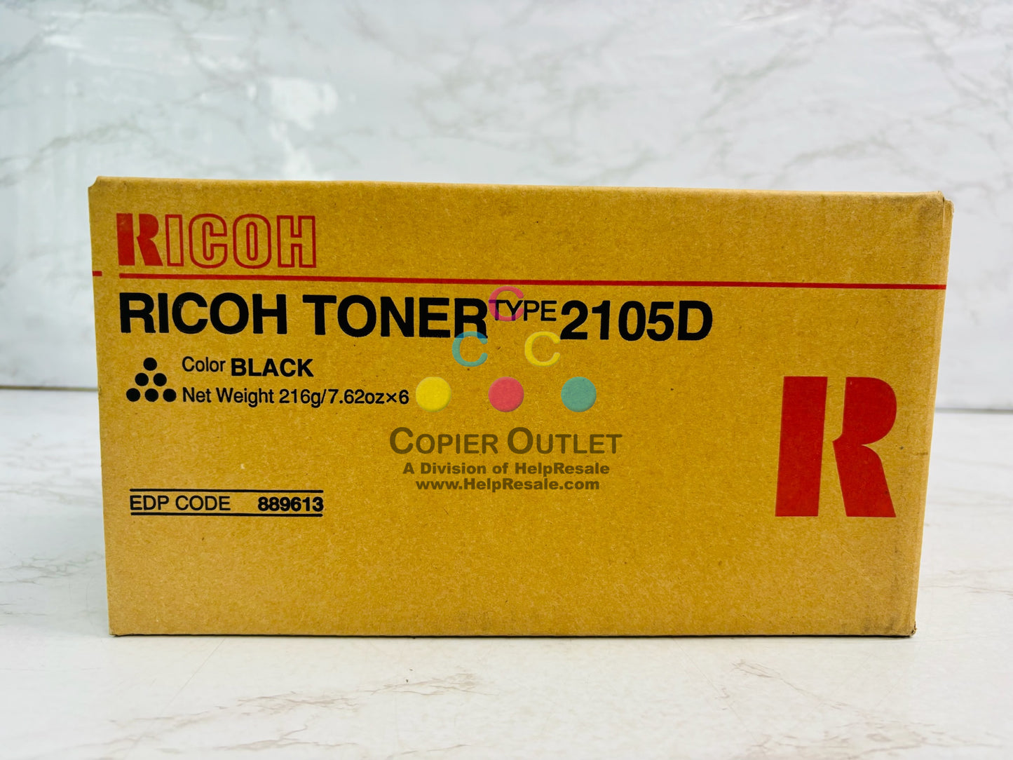 Genuine Ricoh AFICIO 250 Black Toner Type 2105D, 889613 (6 Bottles)