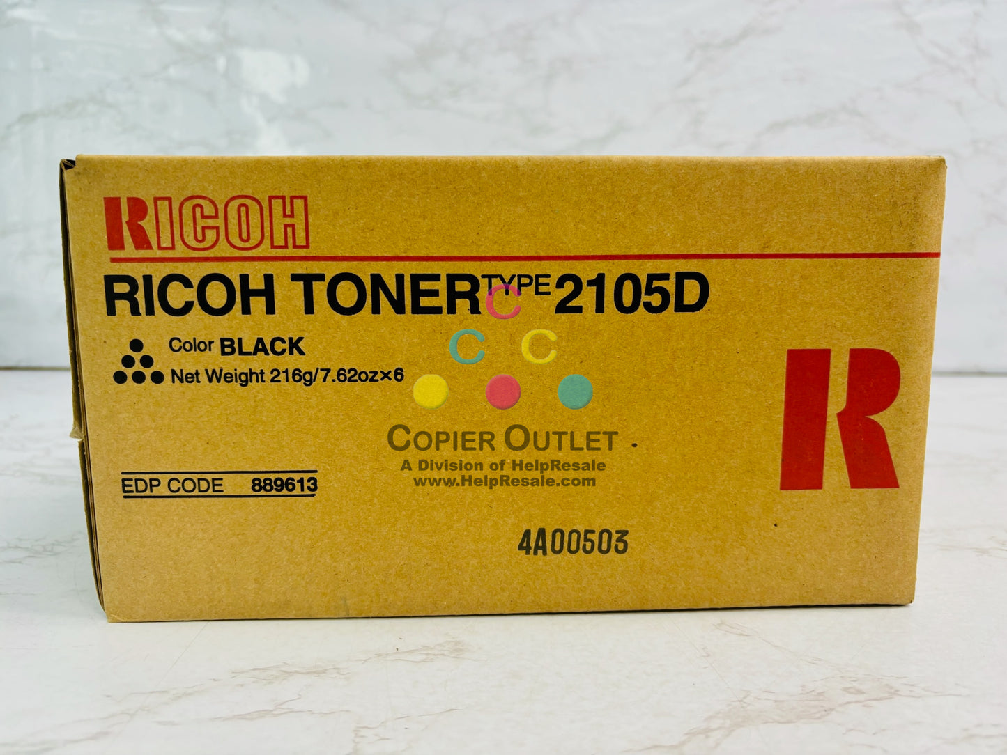 Genuine Ricoh AFICIO 250 Black Toner Type 2105D, 889613 (6 Bottles)