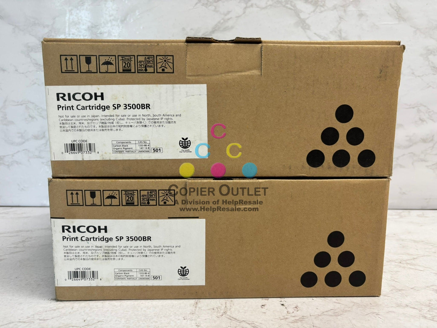 2 New Open Genuine Ricoh SP 3500BR Black Toners 407332, M850-61 Same Day Ship