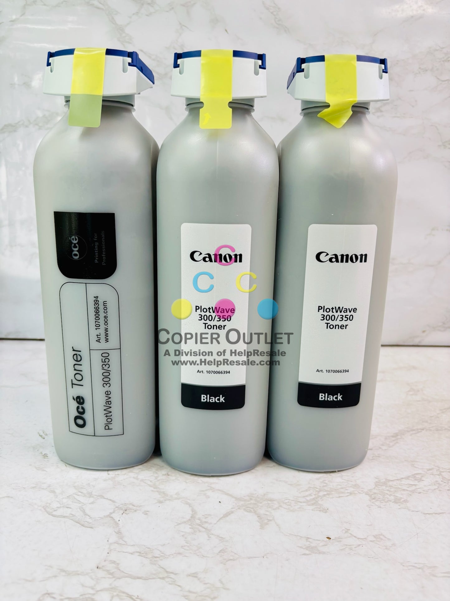 Genuine Oce/Canon PlotWave 300 Black Toner 6826B001, 1070066394 (3 bottles)