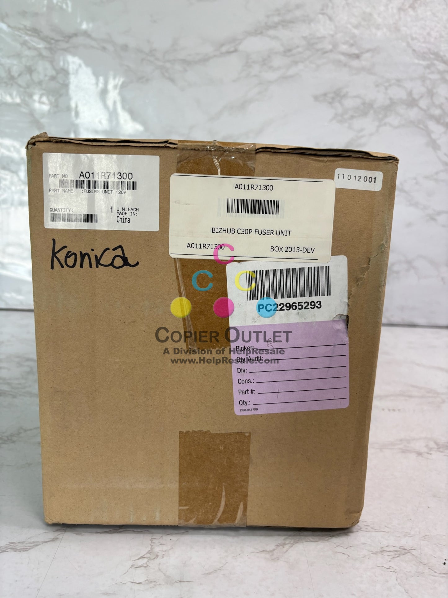 Genuine Konica Bizhub C30P Fusing Unit 120V A011R71300 (831A011R71300)