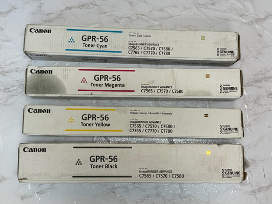 4 Cosmetic OEM Canon IRA C7565,C7570,C7580,C7765,C7770 GPR-56 CMYK Toners