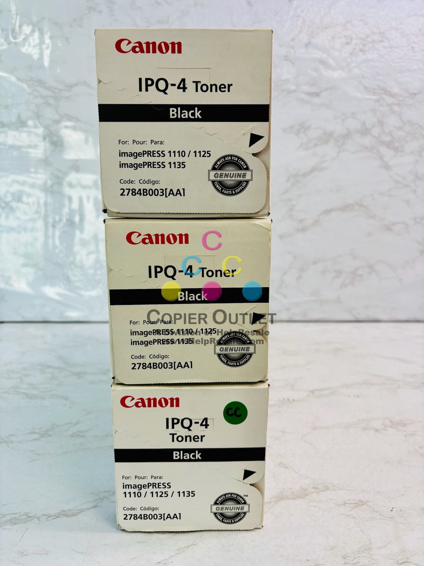3 Genuine Canon imagePRESS 1110, 1110P Black Toner 1PQ4, 2784B003