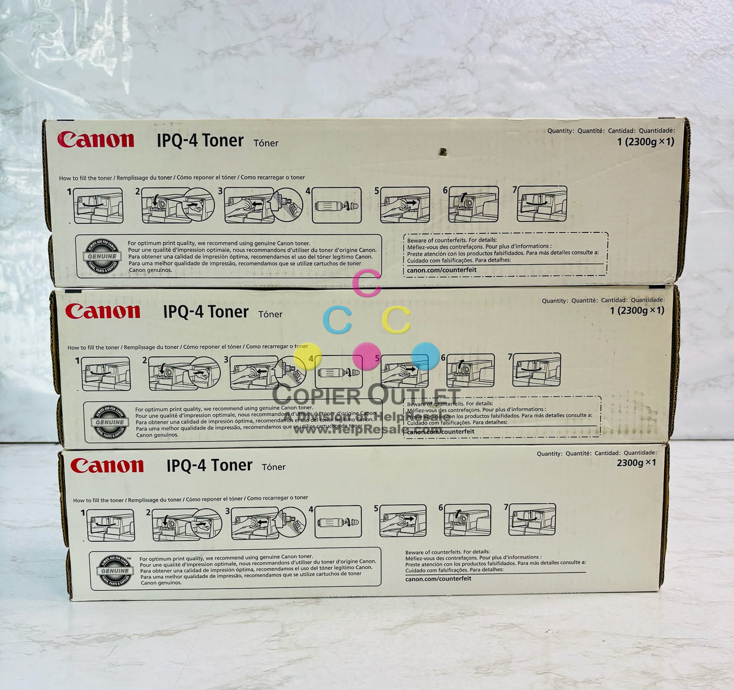 3 Genuine Canon imagePRESS 1110, 1110P Black Toner 1PQ4, 2784B003
