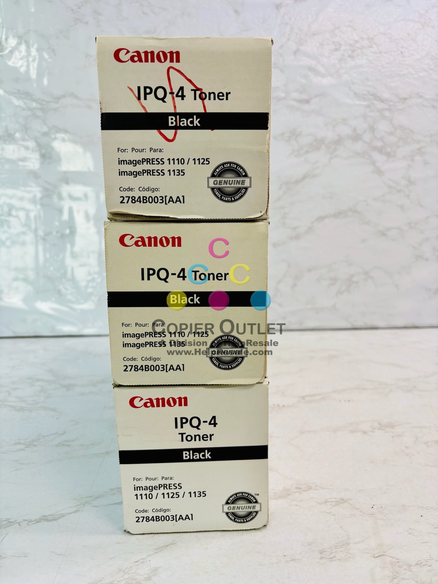 3 Genuine Canon imagePRESS 1110, 1110P Black Toner 1PQ4, 2784B003