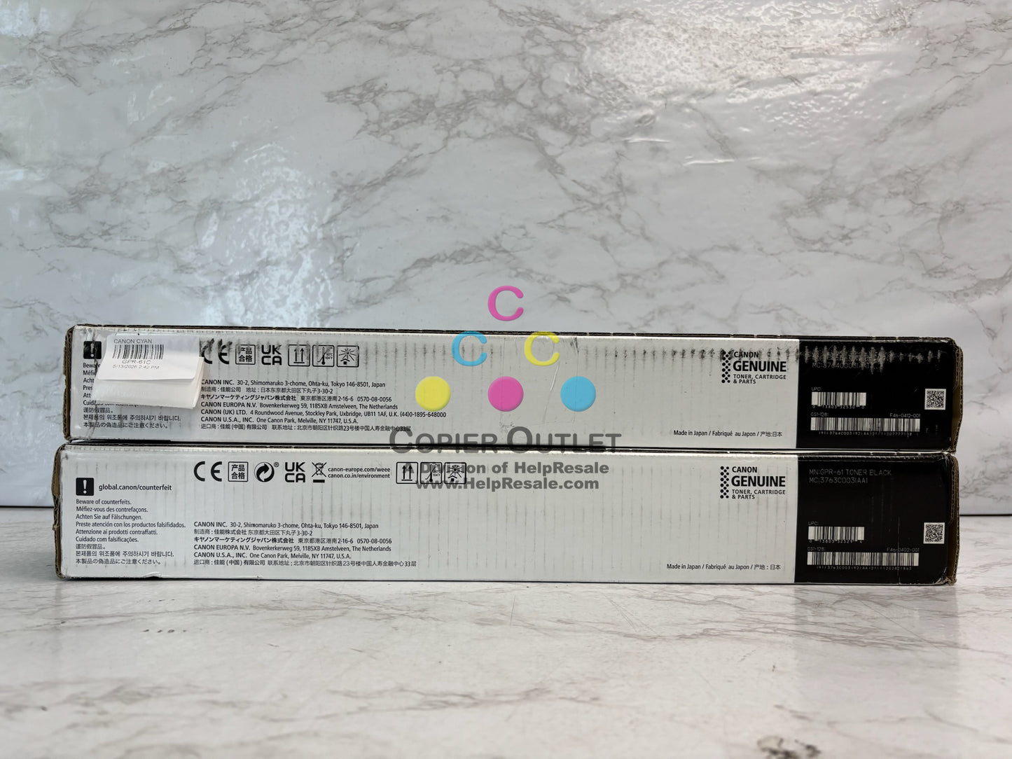 2 New Genuine Canon iR Adv C5840i,C5850i Cyan & Black Toners GPR-61C, GPR-61K