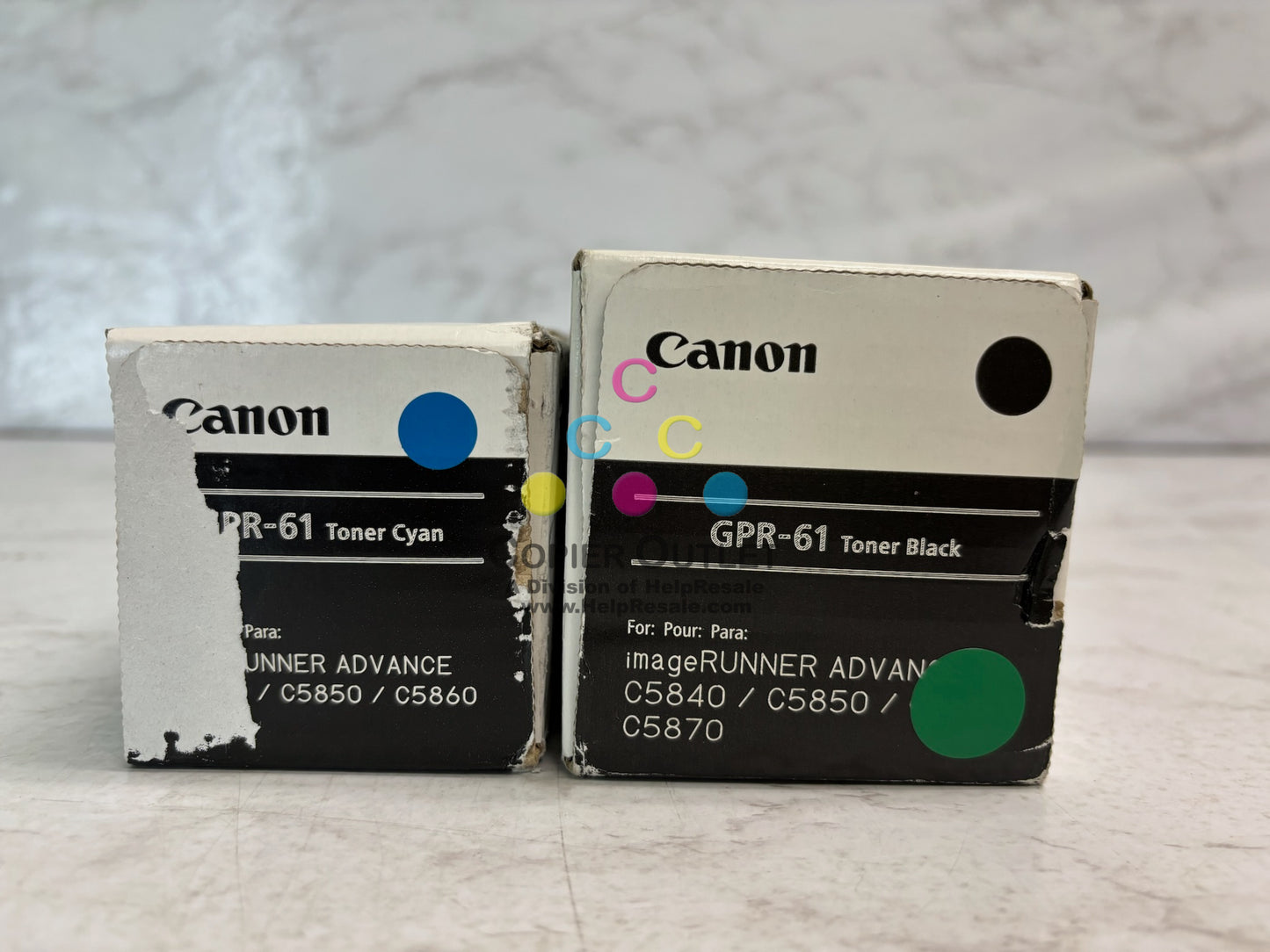 2 New Genuine Canon iR Adv C5840i,C5850i Cyan & Black Toners GPR-61C, GPR-61K