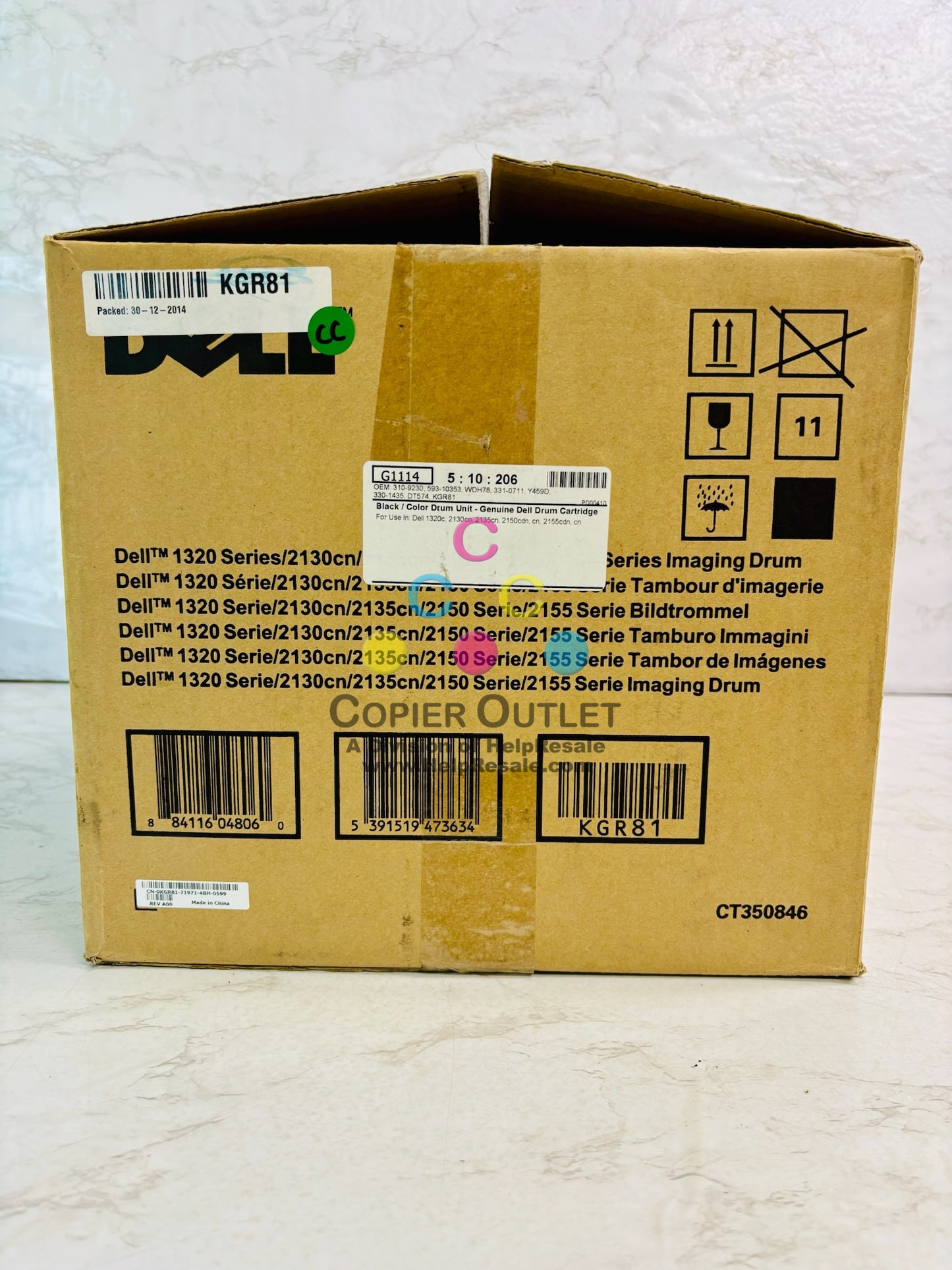 Open Genuine Dell Color Laser 2130cn, 1320c Imaging Drum Cartridge 310-9230, KGR81