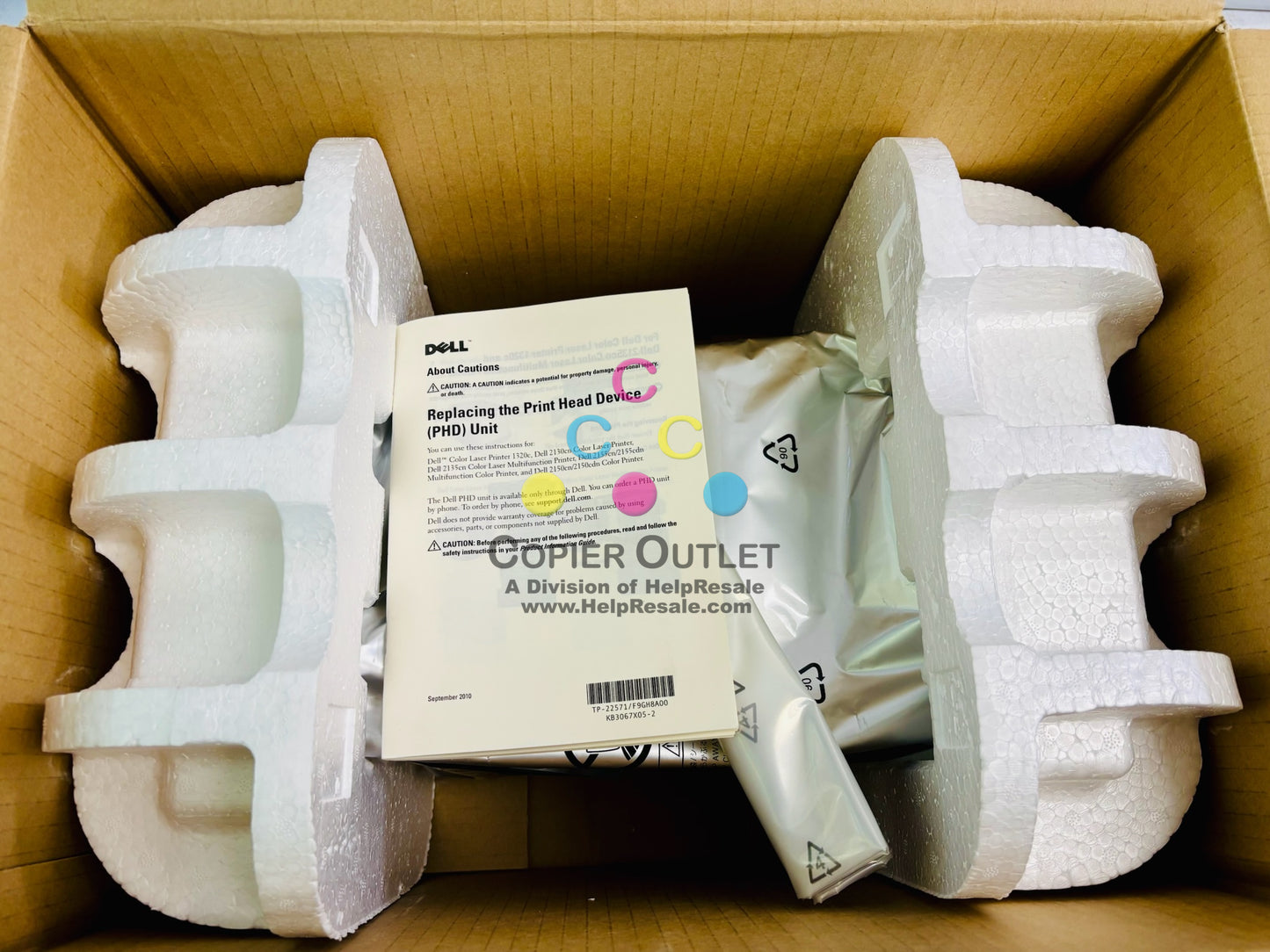 Open Genuine Dell Color Laser 2130cn, 1320c Imaging Drum Cartridge 310-9230, KGR81