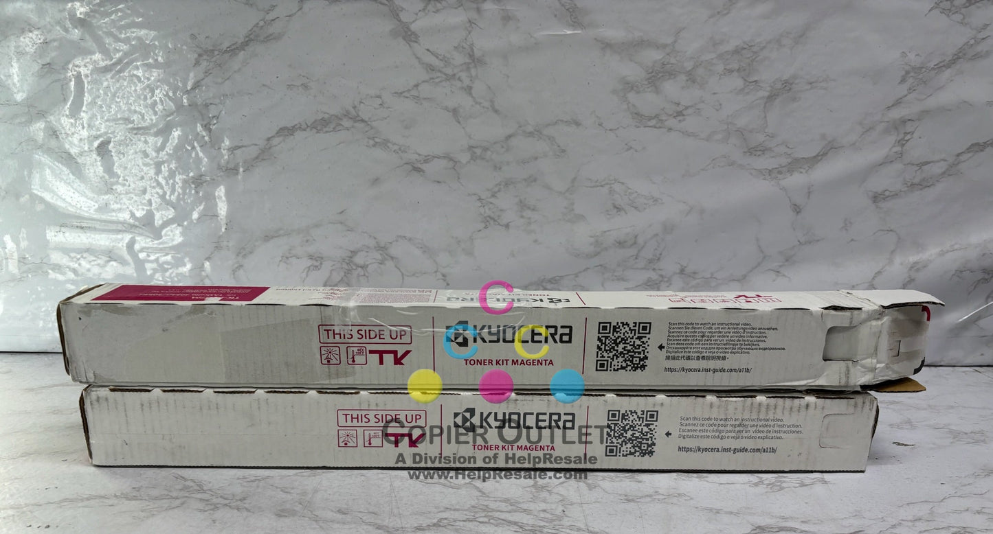 2 OEM Kyocera TASKalfa 4054ci, 5054ci Magenta Toners TK-8547M (1 New & 1 Open)
