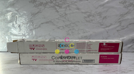 2 OEM Kyocera TASKalfa 4054ci, 5054ci Magenta Toners TK-8547M (1 New & 1 Open)