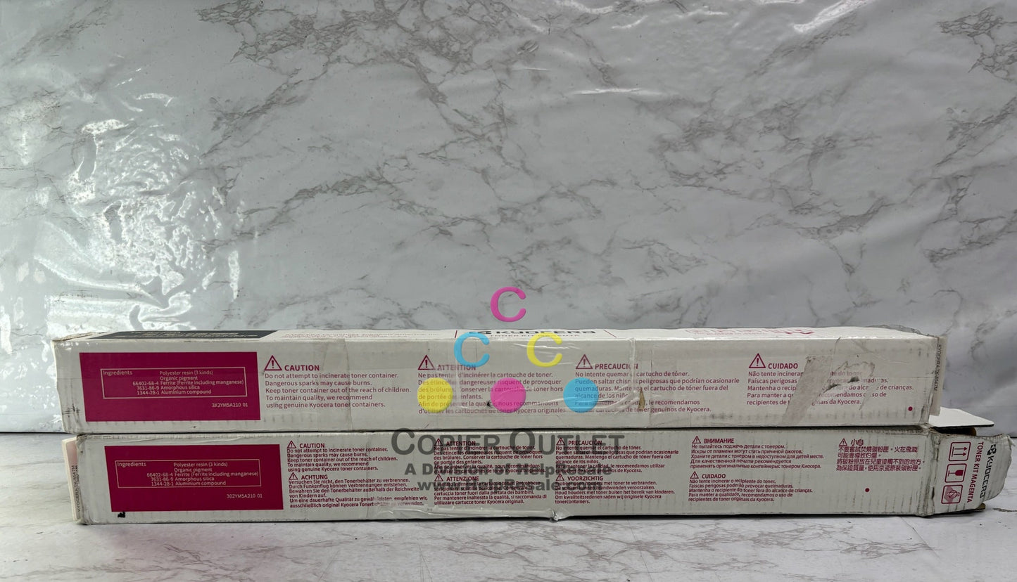 2 OEM Kyocera TASKalfa 4054ci, 5054ci Magenta Toners TK-8547M (1 New & 1 Open)