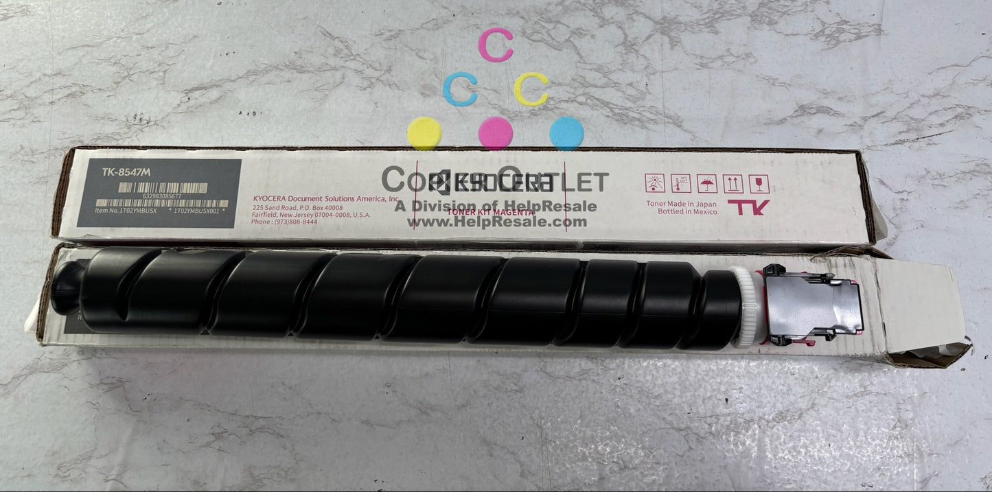 2 OEM Kyocera TASKalfa 4054ci, 5054ci Magenta Toners TK-8547M (1 New & 1 Open)