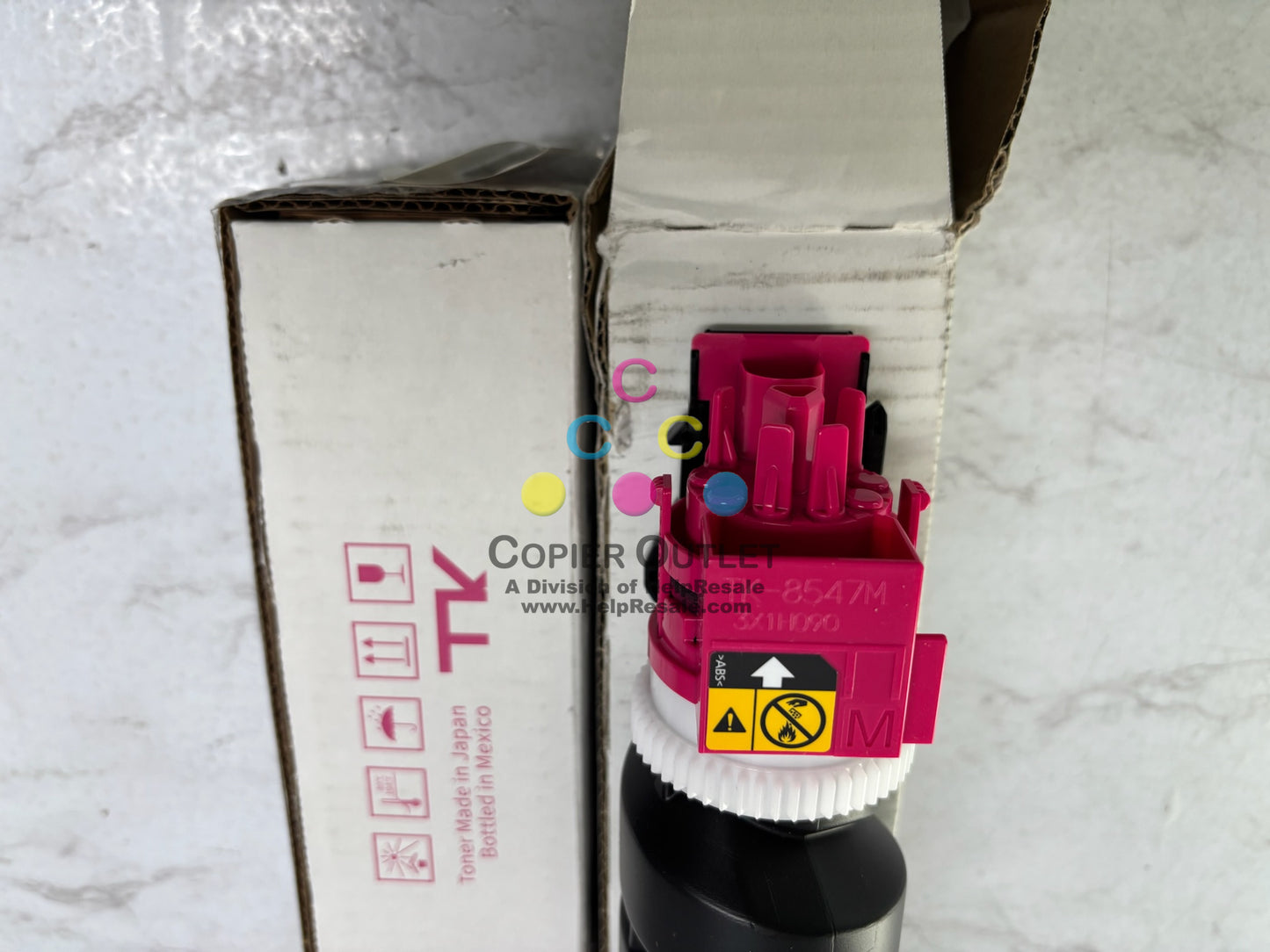2 OEM Kyocera TASKalfa 4054ci, 5054ci Magenta Toners TK-8547M (1 New & 1 Open)